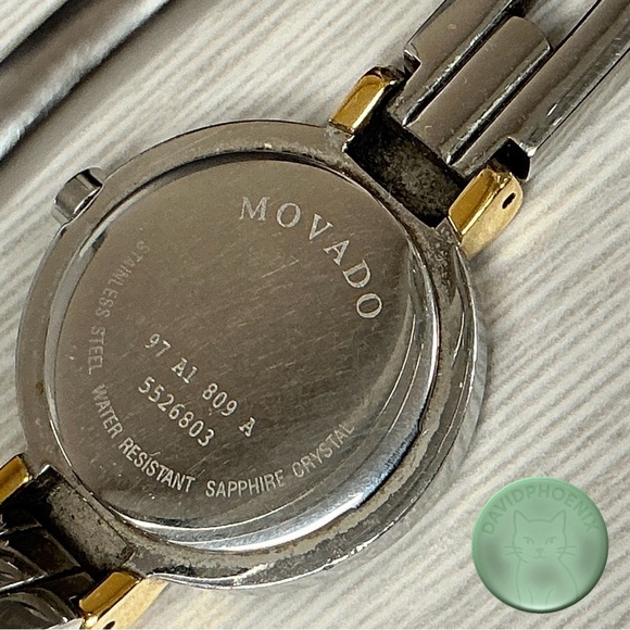 Movado Model No. 97 A1809 A Two Tone Watch W/ Original Box - Picture 2 of 10